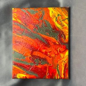 Fiery 8x5” paint pour
